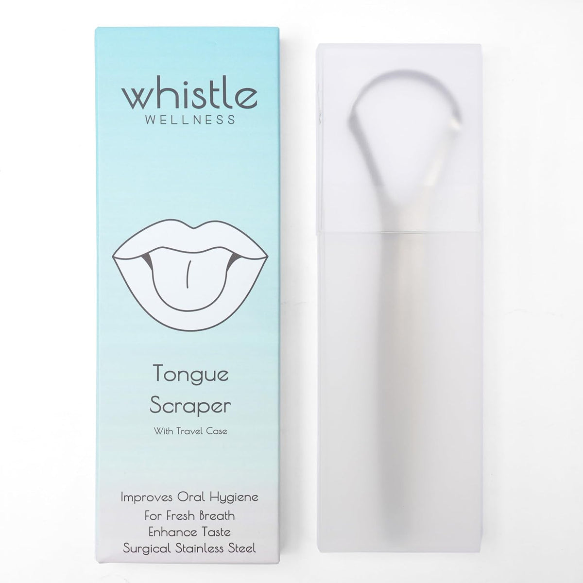Stainless Steel Tongue Scraper with Case