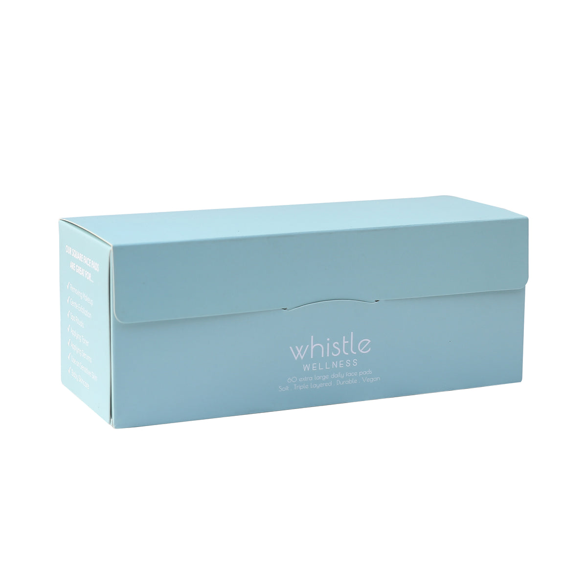 Whistle Wellness 60-count cotton face pads blue packaging